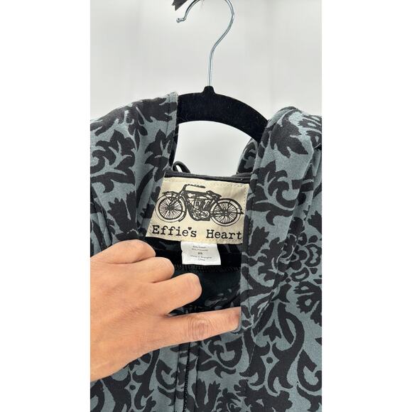 Effie’s Heart Claudia Coat damask print artsy quirky swing size xs whimisigoth - Picture 4 of 8